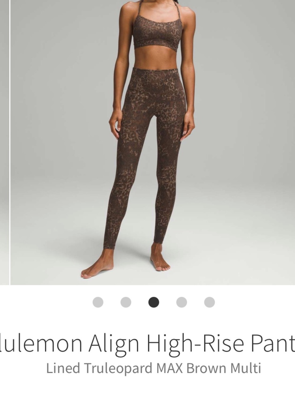 lululemon athletica Lined Align High-Rise Leggings in Brown Truleopard